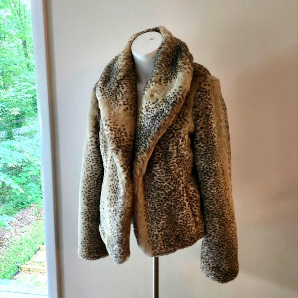 Mossimo Supply Co. Leopard Print Faux Fur Jacket